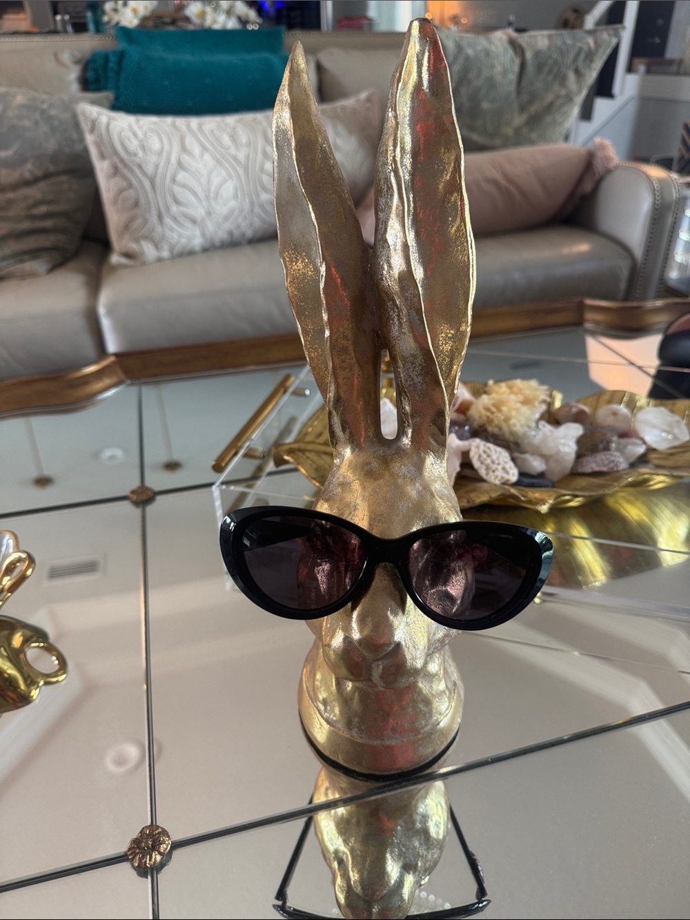 Designer Black Cat-Eye Sunglasses 🕶️ by Judith Leiber